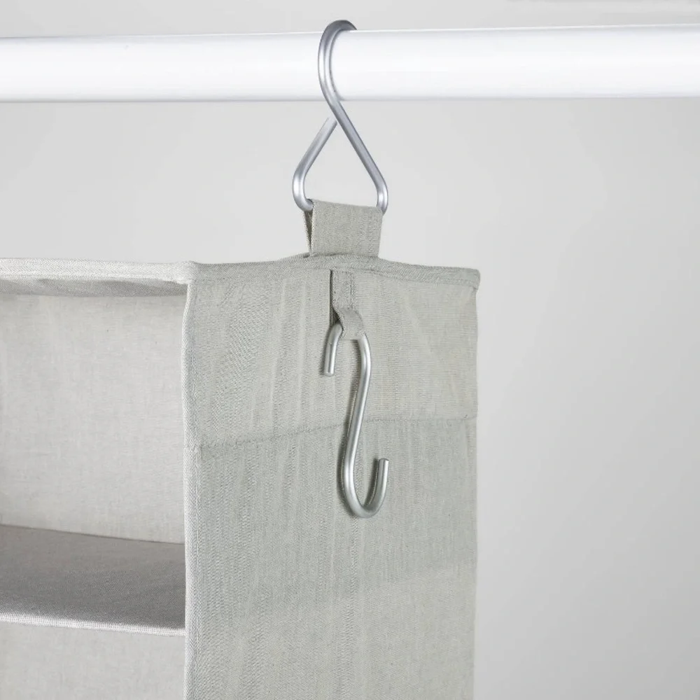 NWT Made By Design Gray Hanging Closet Organizer with Hooks